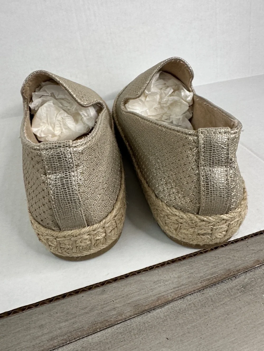 Charter Club Gold Metallic Espadrille Slip-On‎ Flats
